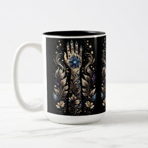 Tasse 2 Couleurs Tatouage à la main noir et or