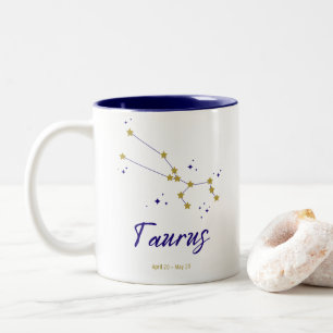 Tasse 2 Couleurs Taurus Zodiac Constellation Galaxie céleste étoile
