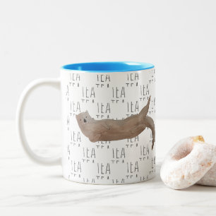 Tasse 2 Couleurs Tea Marine Mammal Watercolor Loup de mer