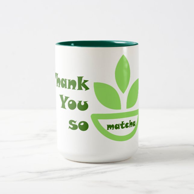 Tasse 2 Couleurs Tea vert : Merci So Matcha (Centre)