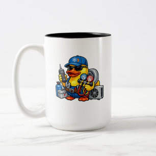 Tasse 2 Couleurs Technicien CVC Canard en Caoutchouc