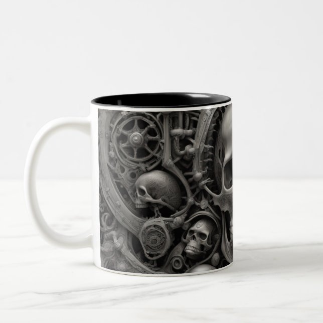 Tasse 2 Couleurs Techno crânes 006 (Gauche)