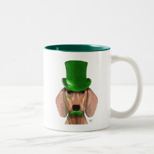 Tasse 2 Couleurs Teckel avec le casquette supérieur et la moustache