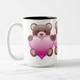Tasse 2 Couleurs Teddy Bear Valentine Heart