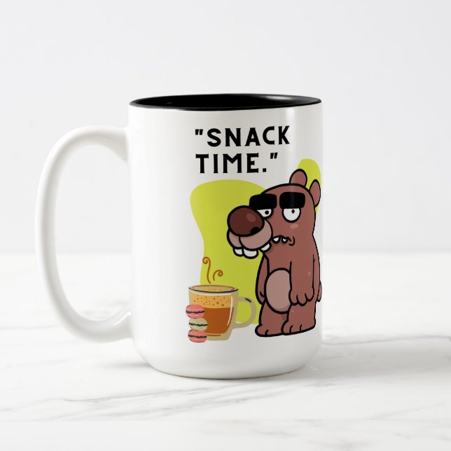 TASSE 2 COULEURS TEMPS DE SNAK ! - FUNNY-ANIMAL- COFFEE-COOKIES (Gauche)