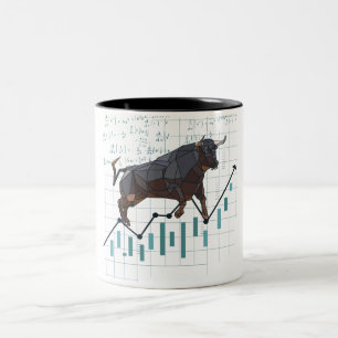 Tasse 2 Couleurs Tendance haussière du marché Stock