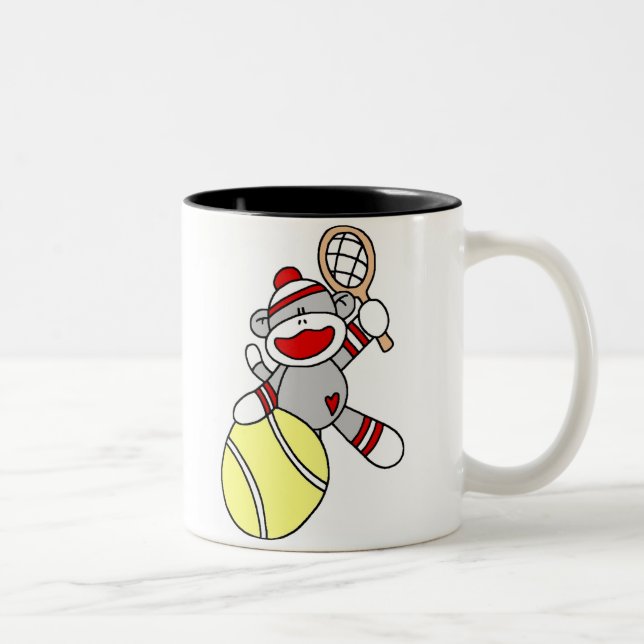 Tasse 2 Couleurs Tennis de singe de chaussette (Droit)