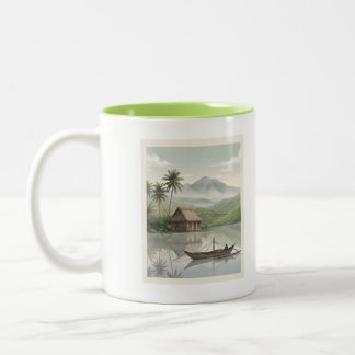 Tasse 2 Couleurs Terrasses rizicoles de Banaue Mayon Philippines Mu