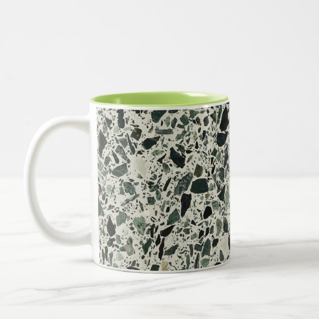 Tasse 2 Couleurs Terrazzo Vert Moderne (Gauche)