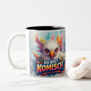 Tasse 2 Couleurs T'es Bizarre – Art Humoristique d'Oiseau Coloré