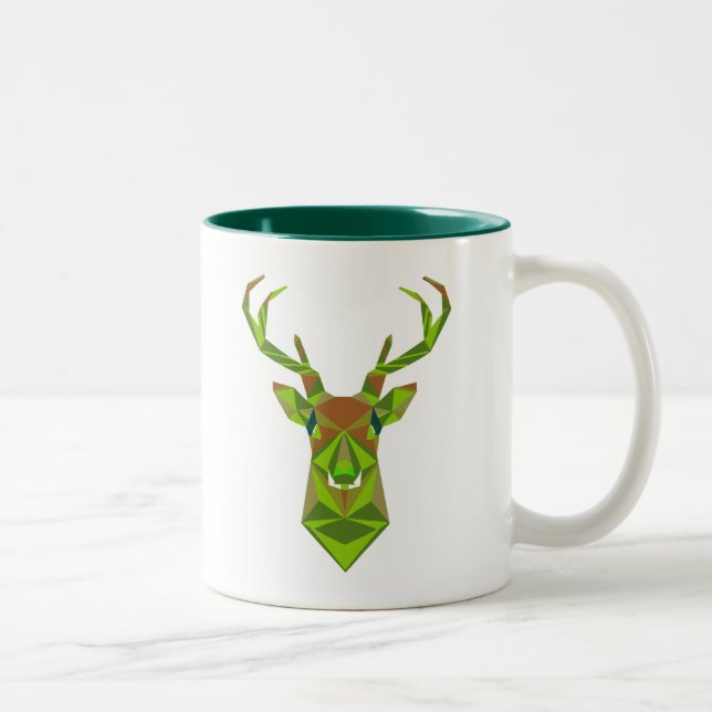 Tasse 2 Couleurs Tête de cerf géométrique Camo (Droit)