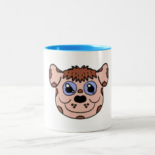 Tasse 2 Couleurs Tête de chiot de dessin animé