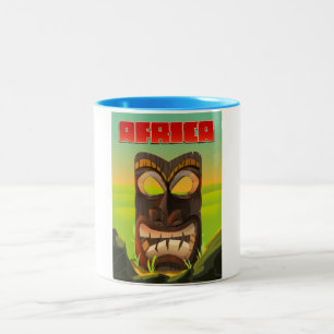 Tasse 2 Couleurs Tête sculptée africaine