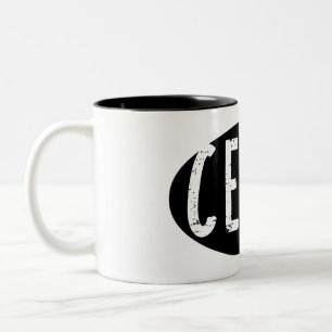Tasse 2 Couleurs Texte brut ovale cello