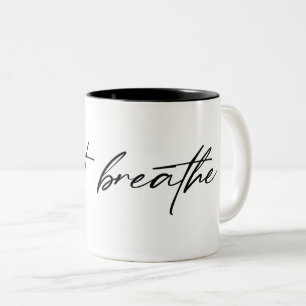 Tasse 2 Couleurs texte noir "juste respirer"