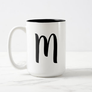 Tasse 2 Couleurs TEXTE PERSONNALISÉ Monogrammes Coupes de café