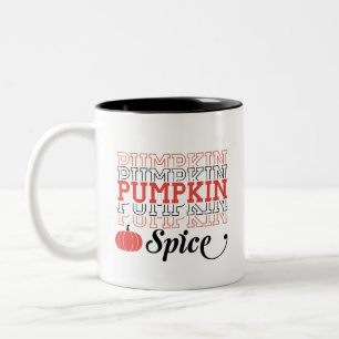 Tasse 2 Couleurs Texte répété citrouille - Automne