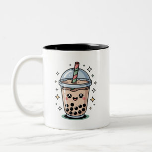 Tasse 2 Couleurs Thé à bulles Kawaii Design de boisson mignonne