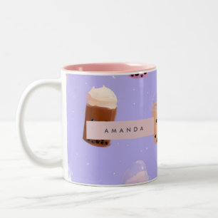 Tasse 2 Couleurs Thé Bubble Cute Purple Pastel Personnalisé