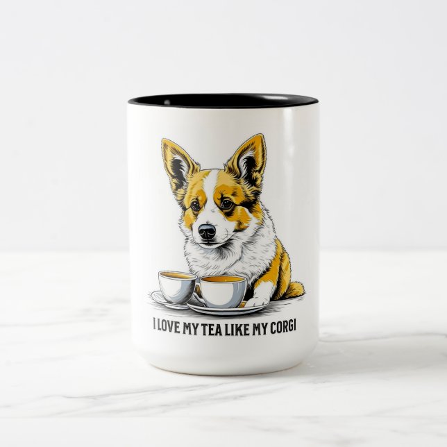 Tasse 2 Couleurs Thé et Corgi (Centre)