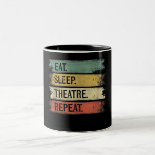 Tasse 2 Couleurs Théâtre Eat Sleep Théâtre Répéteur Acteur de