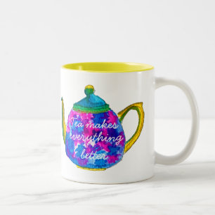 Tasse 2 Couleurs Théière à aquarelle