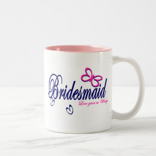 Tasse 2 Couleurs Thème Bridesmaid/Papillon