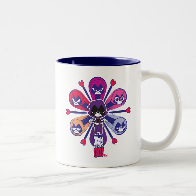 Tasse 2 Couleurs Titans Ados, partez ! | Emoticlones de Raven (Droit)