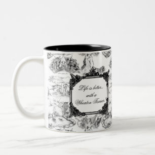 Tasse 2 Couleurs Toile noire WHEATEN Terrier avec personnalisation