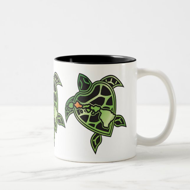 Tasse 2 Couleurs Tortue d'îles d'Hawaï (Droit)
