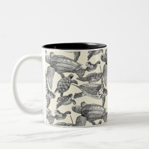 Tasse 2 Couleurs tortues de mer perle noire