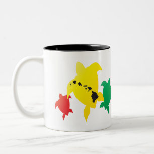Tasse 2 Couleurs Tortues de reggae d'Hawaï