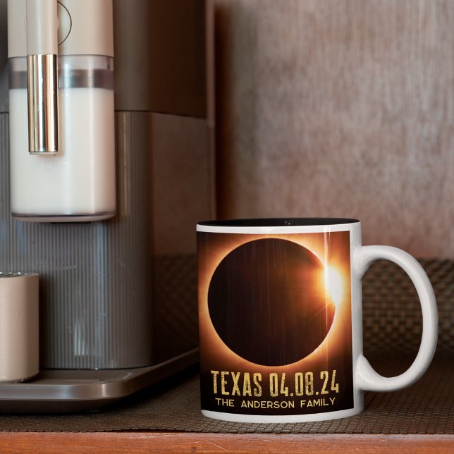 Tasse 2 Couleurs Total Eclipse Texas 2024 Personnalisé (Créateur téléchargé)