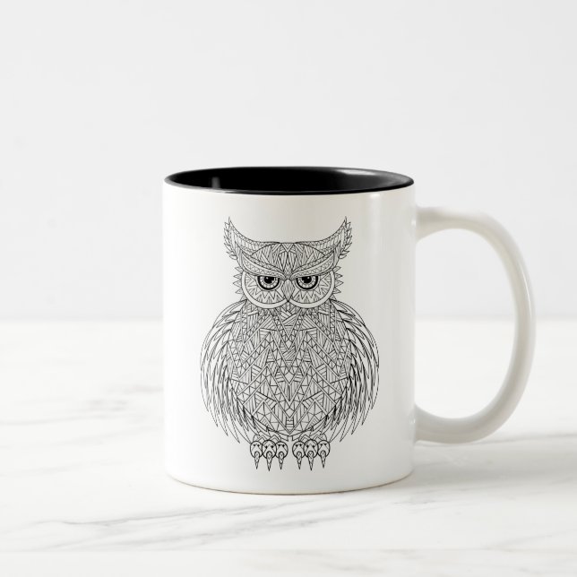 Tasse 2 Couleurs Totem inspiré d'oiseau de hibou (Droit)