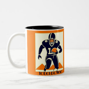 Tasse 2 Couleurs Touchdown American Football Art Déco Graphisme