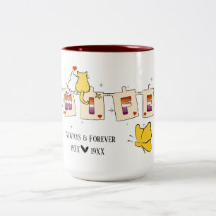 Tasse 2 Couleurs Toujours & Éternellement Drapeau Lesbien Coucher d