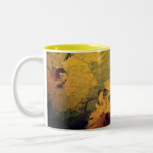 Tasse 2 Couleurs Tournesols, Champs avec des tournesols peignant de