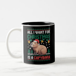 Tasse 2 Couleurs Tout ce que je veux pour Noël est un cadeau d'anim