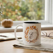 Toute lettre moderne boho feuillage monogramme aut