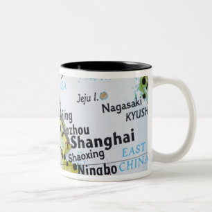 Tasse 2 Couleurs Tracez la goupille placée à Changhaï, Chine sur