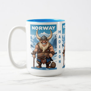Tasse 2 Couleurs Tranche norvégienne de texte personnalisé