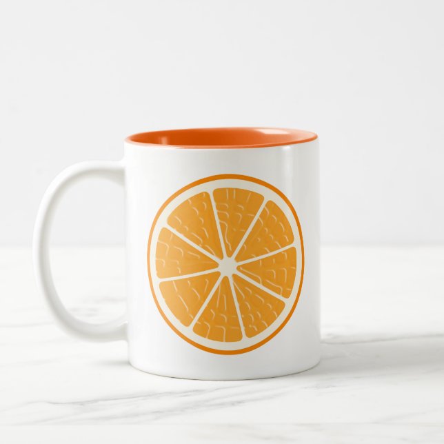 Tasse 2 Couleurs Tranches de fruits stylisées orange (Gauche)