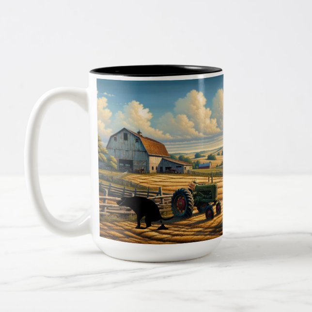 Tasse 2 Couleurs Tranquillité agricole rustique (Gauche)