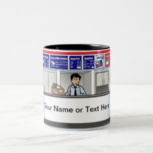 Tasse 2 Couleurs Travailleur de comptoir postal personnalisé - Cart