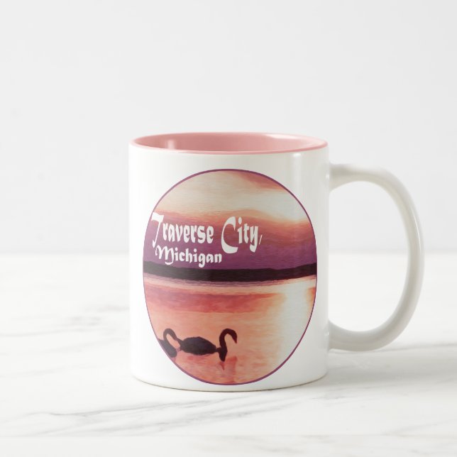 Tasse 2 Couleurs Traverse City, Michigan (Droit)