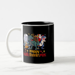 Tasse 2 Couleurs TRex Halloween Noël Thanksgiving Happy Hallot
