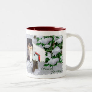 Tasse 2 Couleurs Tri-Color Collie Puppy Cadeaux de Noël