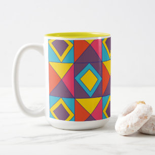 Tasse 2 Couleurs Triangle diamant coloré géométrique