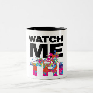 Tasse 2 Couleurs Triathlon Motivant Couleurs Fraîches Éclaboussures