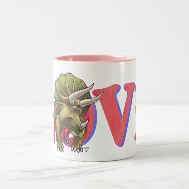 Tasse 2 Couleurs Tricératops amoureux Saint Valentin (Centre)